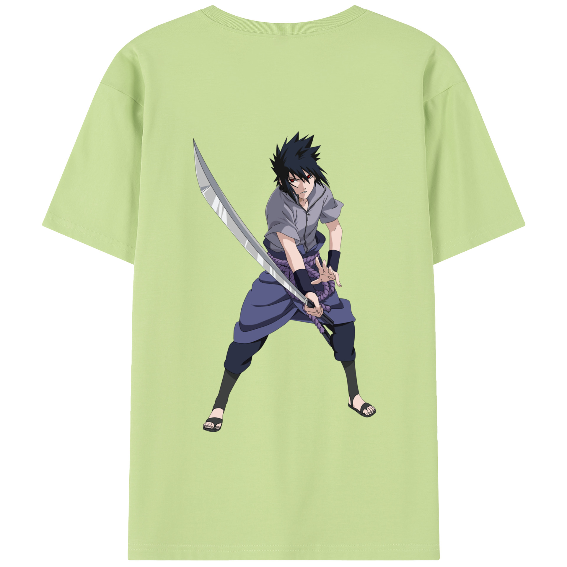 （画像用） NARUTO -ナルト- うちは サスケ Uchiha Sasuke 綿100％半袖Tシャツ（背面プリント）